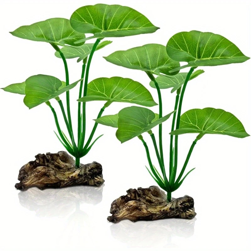 Aquarium Planted Tree - Plantas artificiales para acuario, hojas flotantes