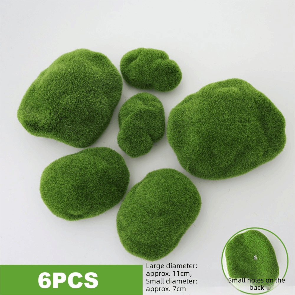 Planted Aquarium Models - 2/4/6/10PCS Rocas de Musgo Artificial Verde,
