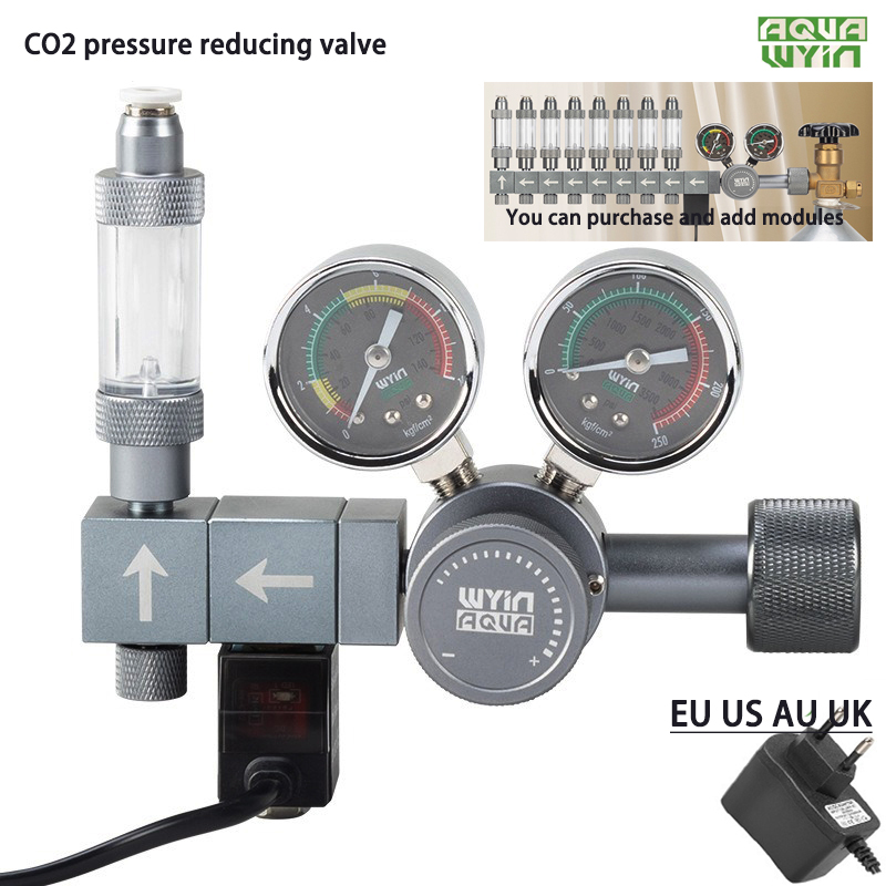 Co2 Regulator Dual Stage - Regulador de CO2 para acuario, válvula