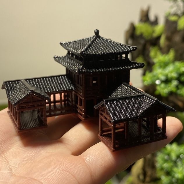 Planted Aquarium Models - Plástico estilo chino antiguo modelo arquitectónico