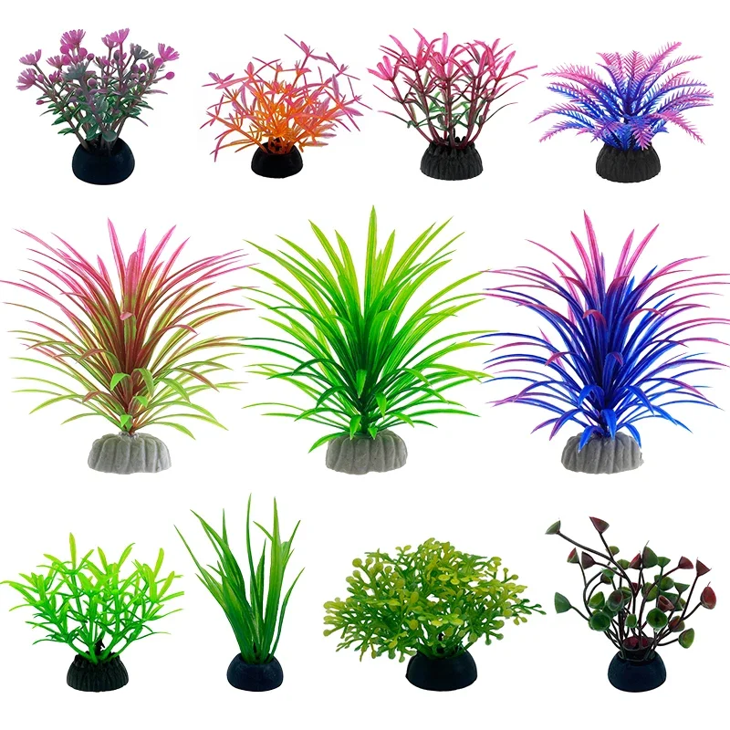 Aquarium Planted Tree - Simulación decorativa de acuario de PVC,