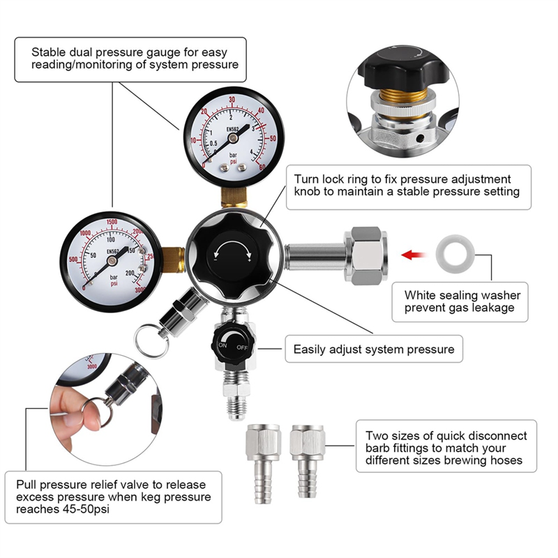 Regulador de fallo de CGA-320, - Co2 Regulator Dual Stage reseña y precio