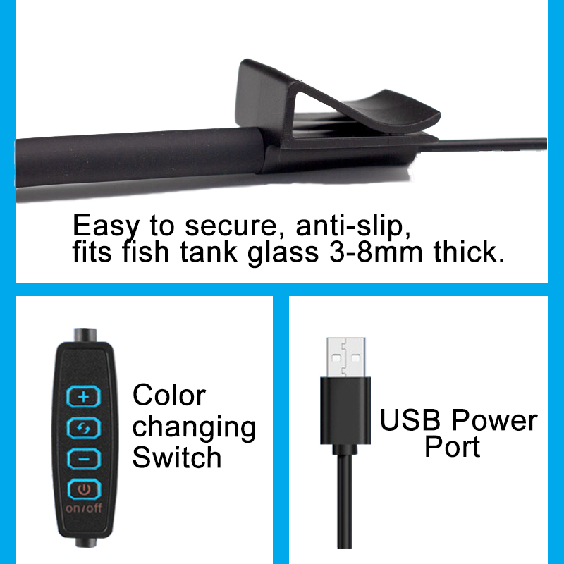 Lámpara LED USB para acuario,  - Aquarium Plant Light Spectrum reseña y precio