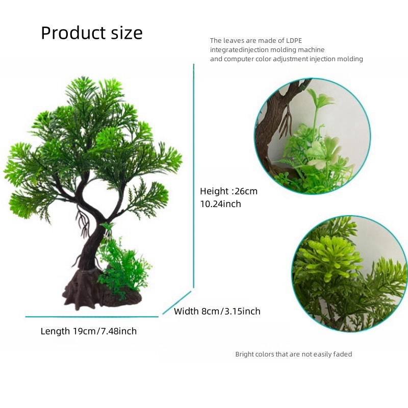 Plantas artificiales para deco - Aquarium Planted Tree reseña y precio