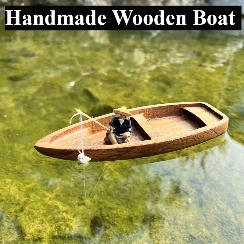 Barco de madera hecho a mano,  - Aquarium Planted Seeds reseña y precio