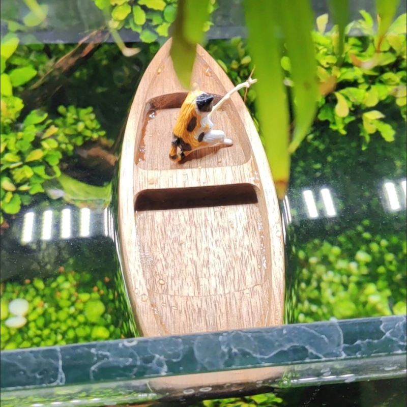 Barco de madera hecho a mano,  - Aquarium Planted Seeds reseña y precio