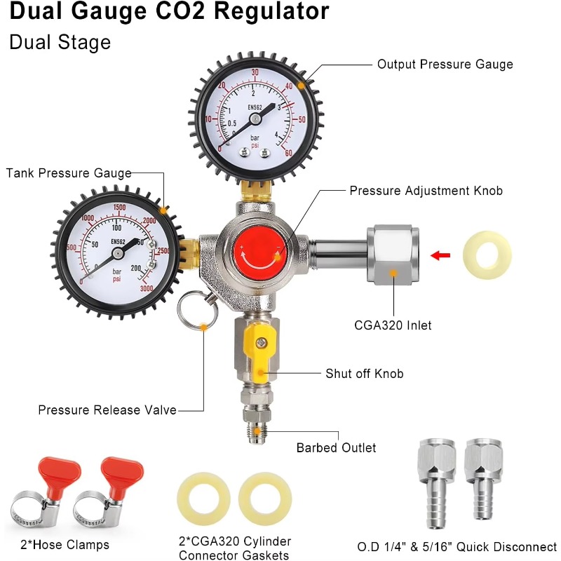 Regulador de CO2 de doble manó - Co2 Regulator Dual Stage reseña y precio