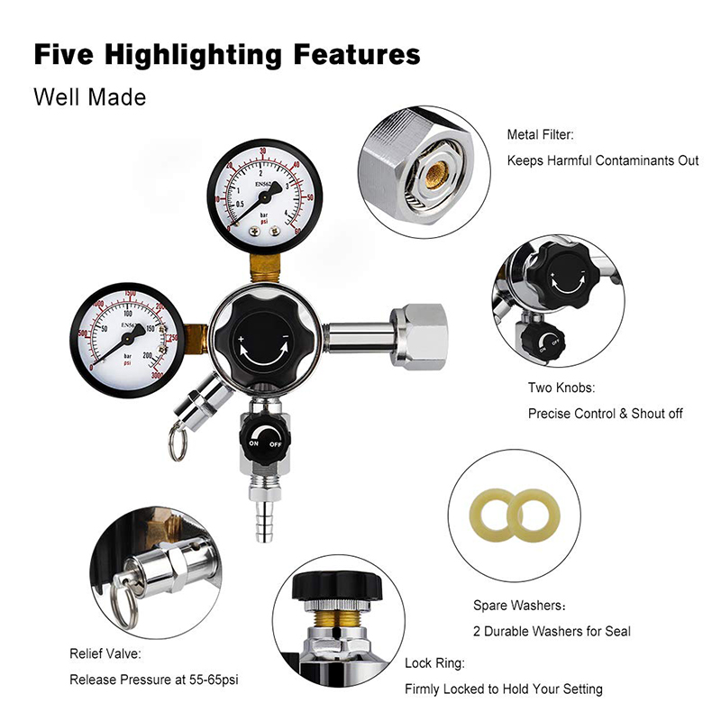 Regulador de presión de cervez - Co2 Regulator Dual Stage reseña y precio